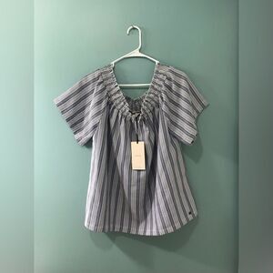 NWT … NUMPH “Size: 38 / XL” Shoya Striped Top / Blouse